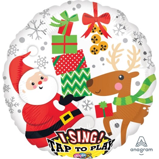 Santa & Reindeer Sing-A-Tune Balloon