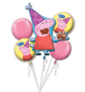 Peppa Pig Foil Balloon Bouquet