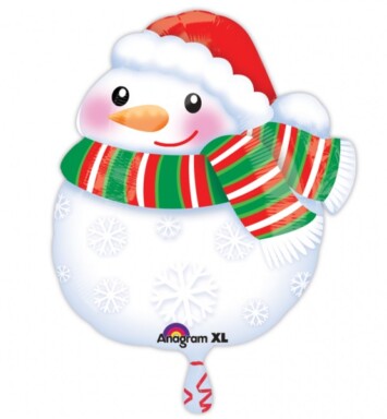 Bundled up Snowman Junior Shaped Foil Balloon