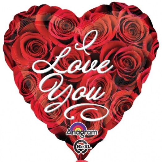 17 Inch Love You Roses Foil Balloon