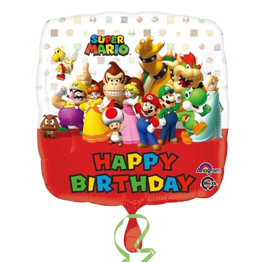 17 Inch Super Mario Happy Birthday Foil Balloon