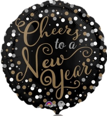 18 Inch Confetti & Celebration Happy New Year Foil Balloon