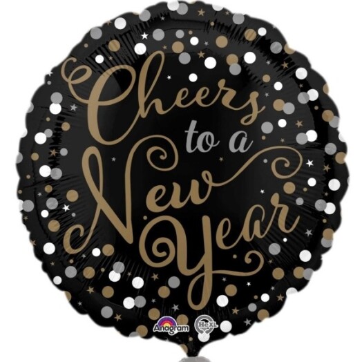 18 Inch Confetti & Celebration Happy New Year Foil Balloon