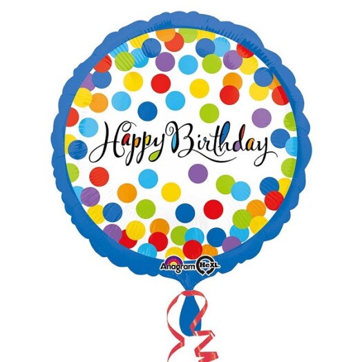 17 Inch Confetti Bash Happy Birthday Foil Balloon