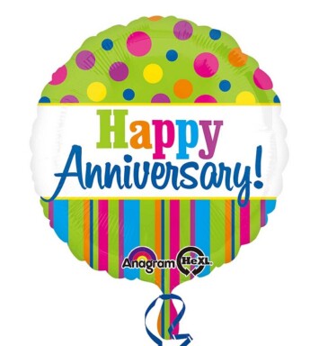 17 Inch Bright Anniversary Foil Balloon