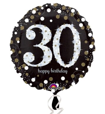 18" Gold Sparkling Celebration 30th Foil Balloon