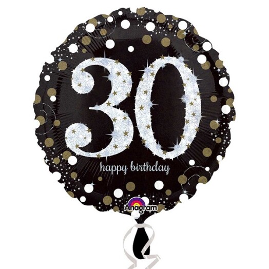 18" Gold Sparkling Celebration 30th Foil Balloon