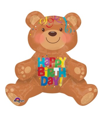 Happy Birthday Sitting Bear Multi Balloon