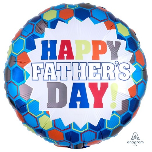 17 Inch Happy Father's Day Burst Foil Balloon