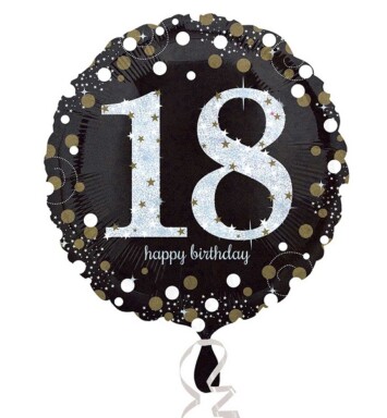 18" Gold Sparkling Celebration 18th Foil Balloon