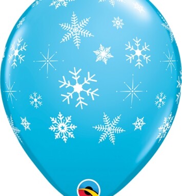 11 Inch Robin's Egg Blue Snowflakes & Sparkles-A-Round