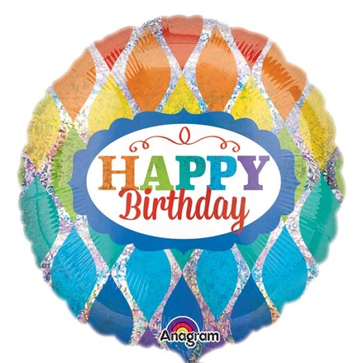 18" Rainbow Happy Birthday Foil Balloon