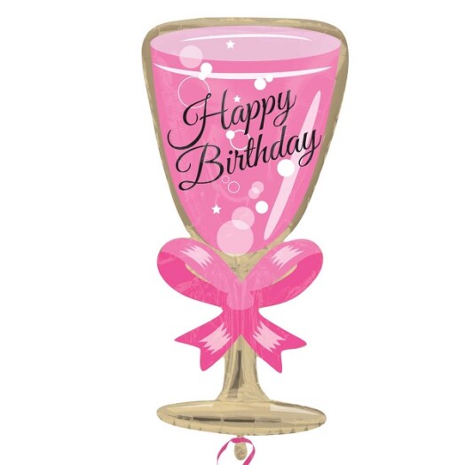 Birthday Glass Happy Birthday Junior Shaped Foil Balloon