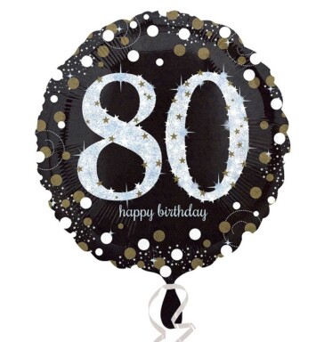 18" Gold Sparkling Celebration 80th Foil Balloon