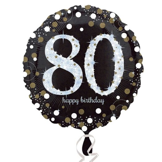 18" Gold Sparkling Celebration 80th Foil Balloon