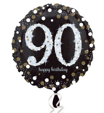 18" Gold Sparkling Celebration 90th Foil Balloon