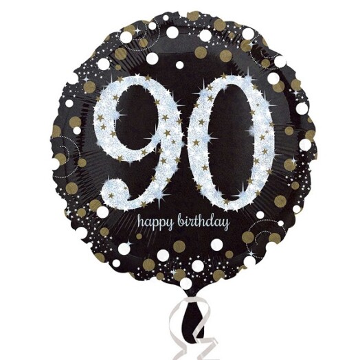 18" Gold Sparkling Celebration 90th Foil Balloon