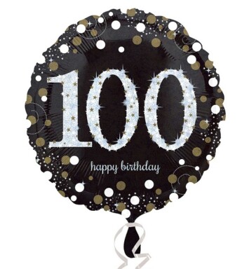 18" Gold Sparkling Celebration 100th Foil Balloon