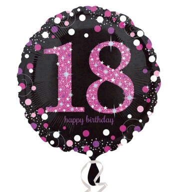18" Pink Sparkling Celebration 18th Foil Balloon