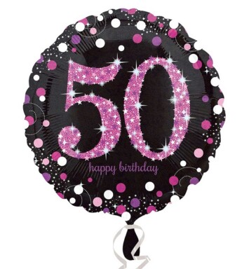 18" Pink Sparkling Celebration 50th Foil Balloon