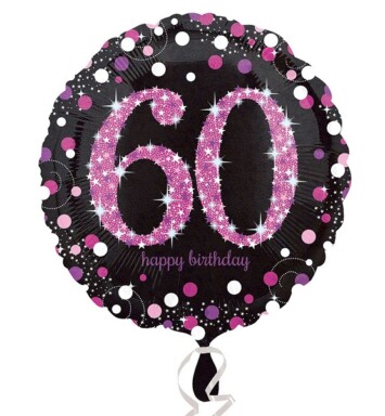 18" Pink Sparkling Celebration 60th Foil Balloon