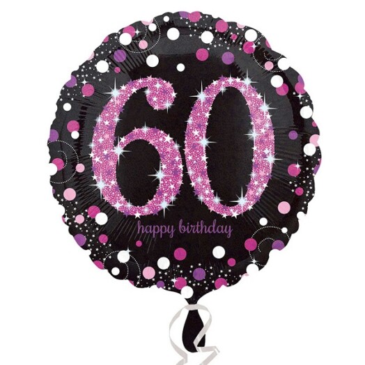 18" Pink Sparkling Celebration 60th Foil Balloon