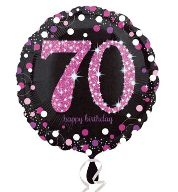 18" Pink Sparkling Celebration 70th Foil Balloon