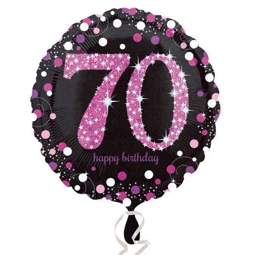 18" Pink Sparkling Celebration 70th Foil Balloon