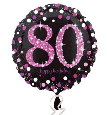 18" Pink Sparkling Celebration 80th Foil Balloon