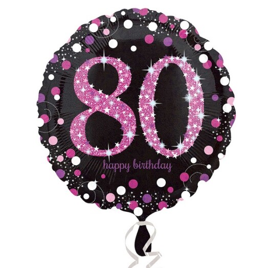 18" Pink Sparkling Celebration 80th Foil Balloon