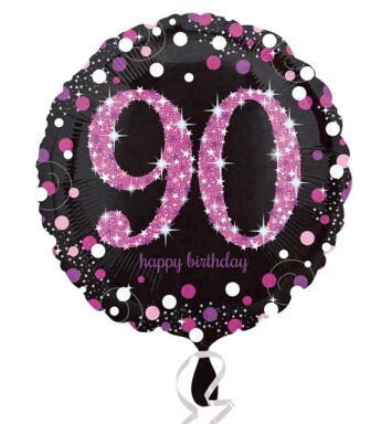 18" Pink Sparkling Celebration 90th Foil Balloon