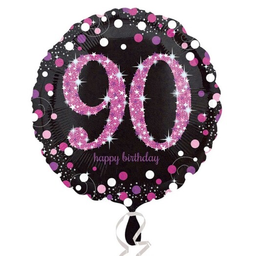18" Pink Sparkling Celebration 90th Foil Balloon