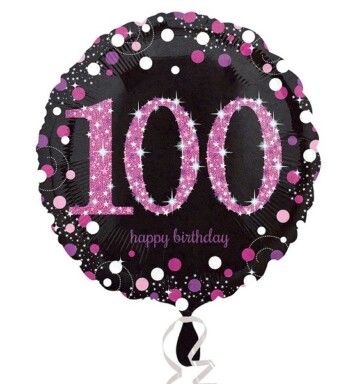 18" Pink Sparkling Celebration 100th Foil Balloon