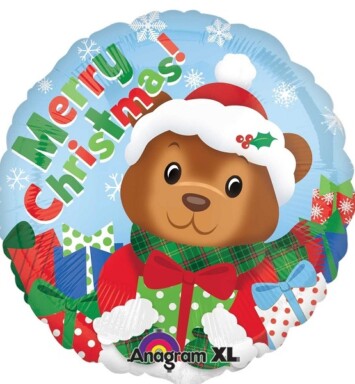 17 Inch Christmas Bear Foil Balloon