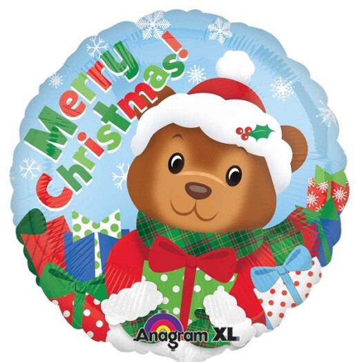 17 Inch Christmas Bear Foil Balloon