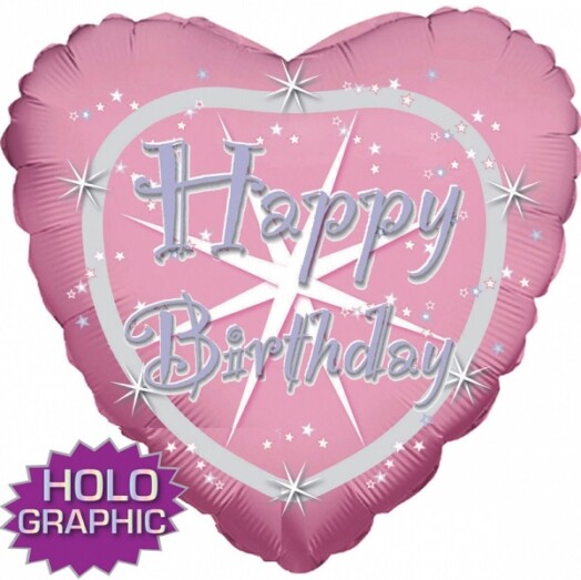 18" Happy Birthday Groovy Funn Holographic Foil Balloon