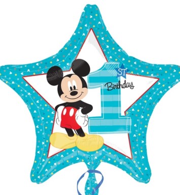 19" Mickey Mouse 1st Birthday Foil Balloon