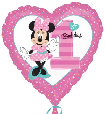 17" Minnie Mouse 1st Birthday Foil Balloon