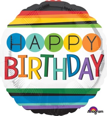 17 Inch Rainbow Happy Birthday Foil Balloon