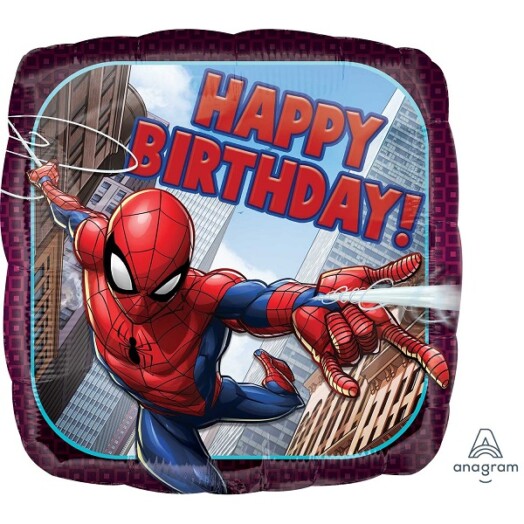 17" Spider-Man Happy Birthday Foil Balloon