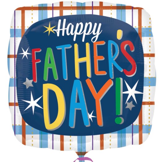 17 Inch Happy Father's Day Plaid Foil Balloon