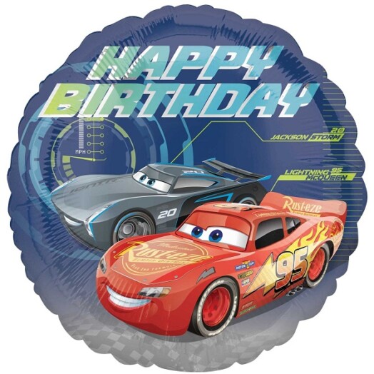 17" Disney Cars 3 Happy Birthday Foil Balloon