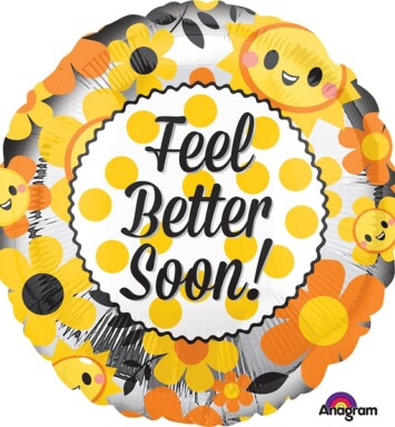 17 Inch Feel Better Happy Flowers Foil Balloon