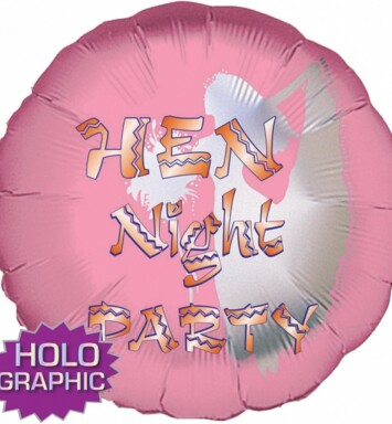18" Hen Night Party Bride Holographic Foil Balloon
