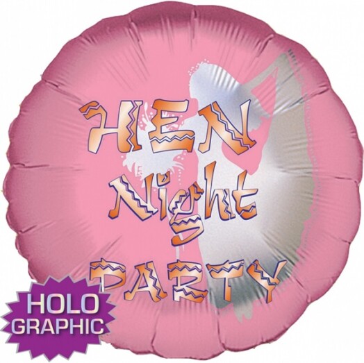 18" Hen Night Party Bride Holographic Foil Balloon