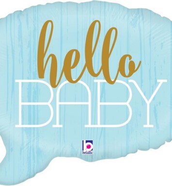 24" Hello Baby Blue Super Shape Foil Balloon