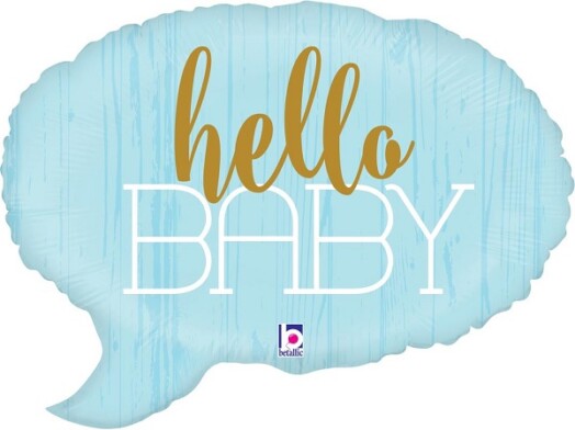 24" Hello Baby Blue Super Shape Foil Balloon