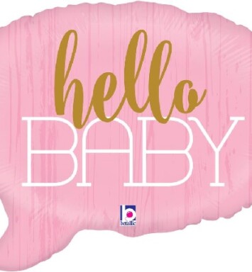 24" Hello Baby Pink Super Shape Foil Balloon