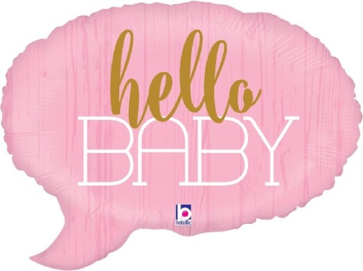24" Hello Baby Pink Super Shape Foil Balloon
