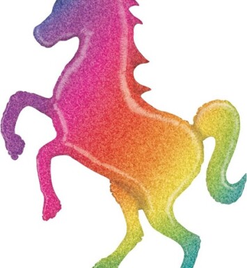 54" Glitter Rainbow Unicorn Super Shape Foil Balloon